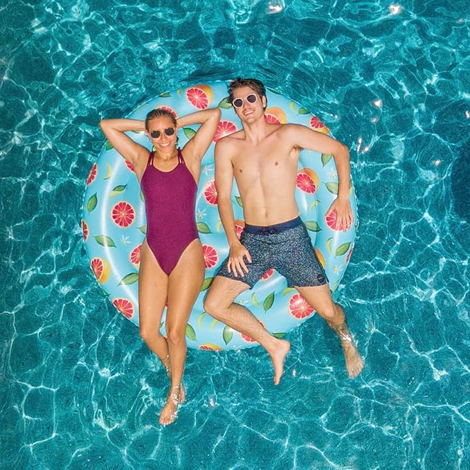 PoolCandy Grapefruit Print Inflatable Pool Floats, Loungers, Sun Chairs & Sunning Pools