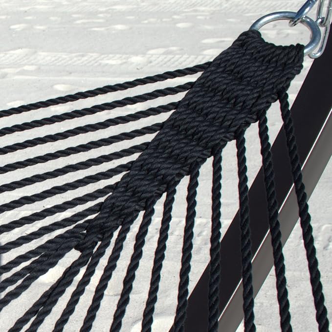 Double Caribbean Hammock - Soft-Spun Polyester - 48 inch (Black)