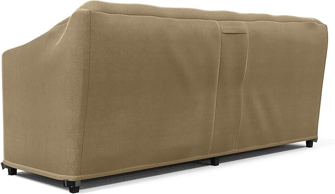KHOMO GEAR Outdoor Couch Cover Patio Furniture Covers Waterproof Loveseat Cover Sofa Lounge Cover - Brown (88” x 32.5”x 33” - Wide)