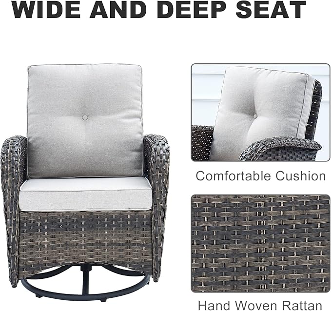 HUMMUH 8-Piece Outdoor Patio Furniture PE Wicker Patio Conversation Set,High Back Patio Couch with Ottomans Outdoor Chairs for Backyard,Porch,Deck