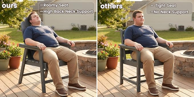 9 Piece Patio Dining Set for 8, HDPE Outdoor Furniture, Brown | 89.4” table,Heavy-duty 8 person patio set, high back eco-friendly HDPE, comfortable seating for large outdoor meals