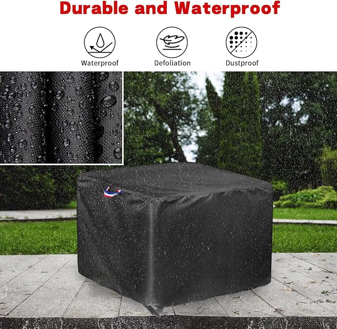 Patio Side Table Cover, Outdoor Waterproof Square Patio Small Side Table Cover -18"L x 18"W x 17" H