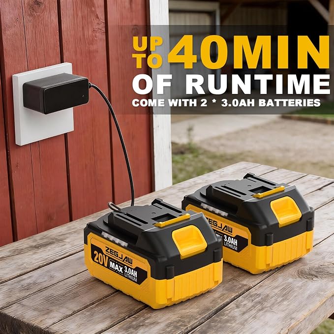 ZEGJAW 4-IN-1 Cordless Pole Saw & Mini Chainsaw, 6-inch & 8-inch Chainsaw Bar with 2 Pack 3.0Ah Battery and Charger, Electric Pole Saw for Tree Trimming with Adjustable Extension Pole