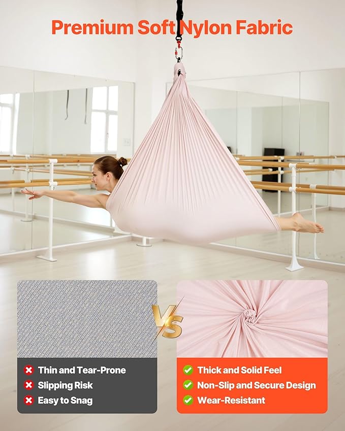 Professional Aerial Yoga Hammock & Swing, 300 lbs Capacity with 360° Swivel & Ceiling Mount Kit, for Fitness, Studio and Family Use