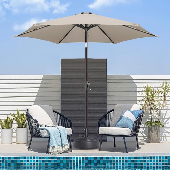 Jarka&Co 7.5ft Patio Umbrella Outdoor - Table Outdoor Umbrella with Push Button Tilt Waterprool UV Protection, Sun Umbrella for Pool, Porch, Garden, Deck, Backyard (Taupe)