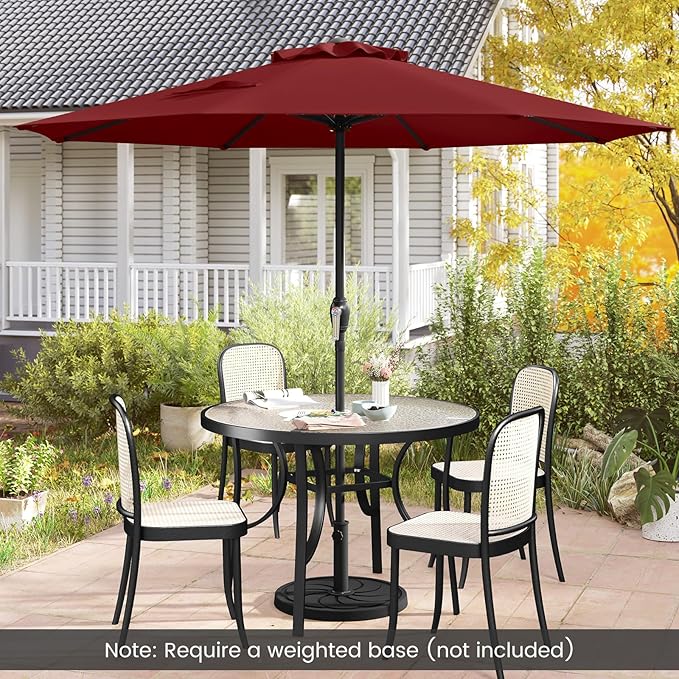 8.5 FT Patio Umbrella Outdoor Table Umbrella, Market Umbrella with Crank Handle, 8 Sturdy Ribs, Air Vent & Sun-Protective Canopy, Parasol for Garden, Backyard, Deck & Pool