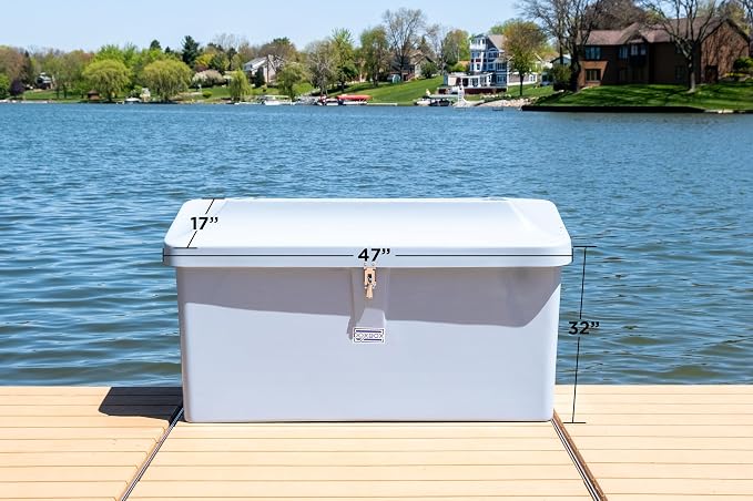 DoxBox Fiberglass Storage Box. US Made Weatherproof Storage with UV-Resistant Gelcoat for Waterfront, Boat, and Outdoor Gear, Rectangle Shape (white)