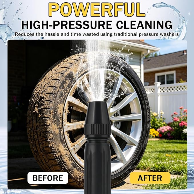 Home High Pressure Car Wash Water Gun - Adjustable Booster High Pressure Hose Nozzle (2PCS)