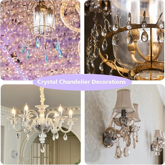 10pcs Crystal Sun Catcher Hanging Teardrops Chandelier Parts Prisms Decor | Crystal Sun Catcher, 38mm Hanging Crystal, Chandelier Parts, Prism Pendants with Hook, Crystal Christmas Ornaments Home Decor