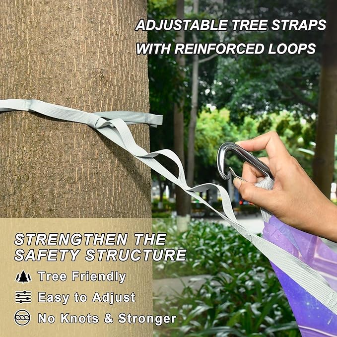 Purple Dragon Scales Sparkling 330lb Capacity Outdoor Hammocks with Hanging Rope Cloth Hammock for Outside Patio Garden hamaca inflable para Piscina