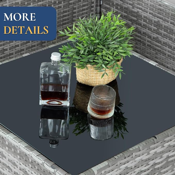 FHFO 14 Piece Outdoor Wicker Patio Furniture Set, Grey/Light Grey | Sectional Sofa | All-Weather Hand-Woven Rattan | Tempered Glass Coffee Table | Free Combination | Indoor & Outdoor Use
