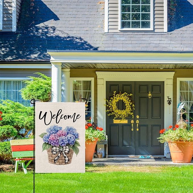 wyooxoo Spring Summer Flower Garden Flag 12x18 Inch Double Sided Vertical Welcome Garden Flag Outside Farmhouse Yard Outdoor Decoration (M)