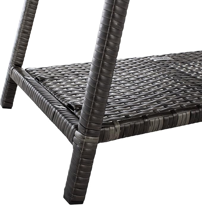 SAFAVIEH Outdoor Collection Aboka Grey Brown/White Cushion 4-Piece Conversation Patio Set PAT7505C