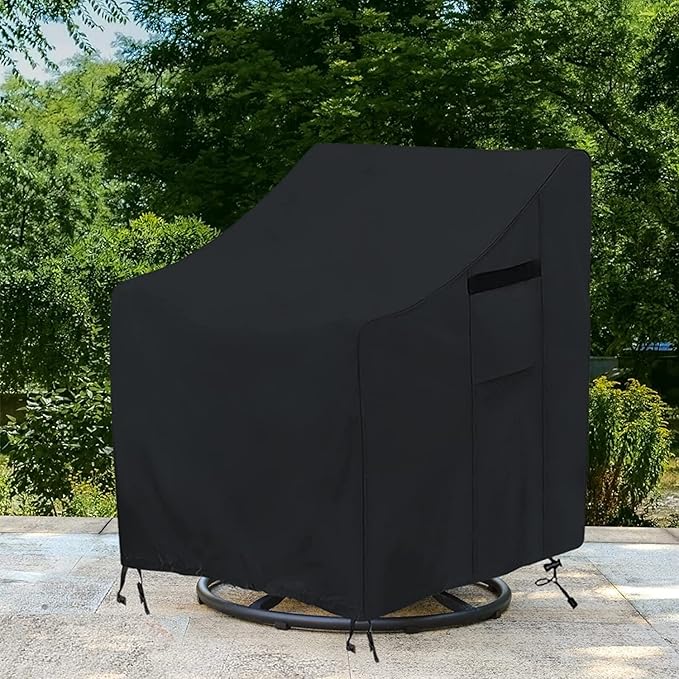 Adirondack Chair Covers, Outdoor Swivel Lounge Chair Cover 1 Pack, (30 L x 34 W x 38.5 H inches) Waterproof Heavy Duty Outdoor Chair Covers,Black