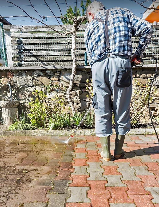Electric Pressure Washer, 1850 PSI Max,3.0 GPM, 5" Wheels, 18M Cord/Hose Length Max, Power Washer for Patio, Car, Driveway, Fence & Home Cleaning