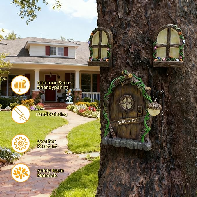 fairy door,fairy door for tree,fairy garden door,fairy garden accessories | fairy door kit,fairy decor,fairy garden accessories outdoor,fairy tree decorations outdoor,fairy door for wall,tree face