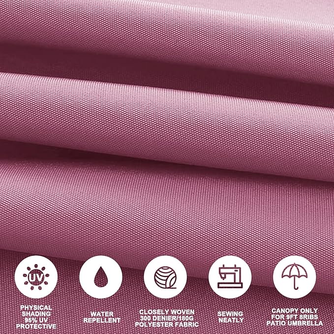Patio Umbrella 9 ft Replacement Canopy for 8 Ribs-Canopy Only