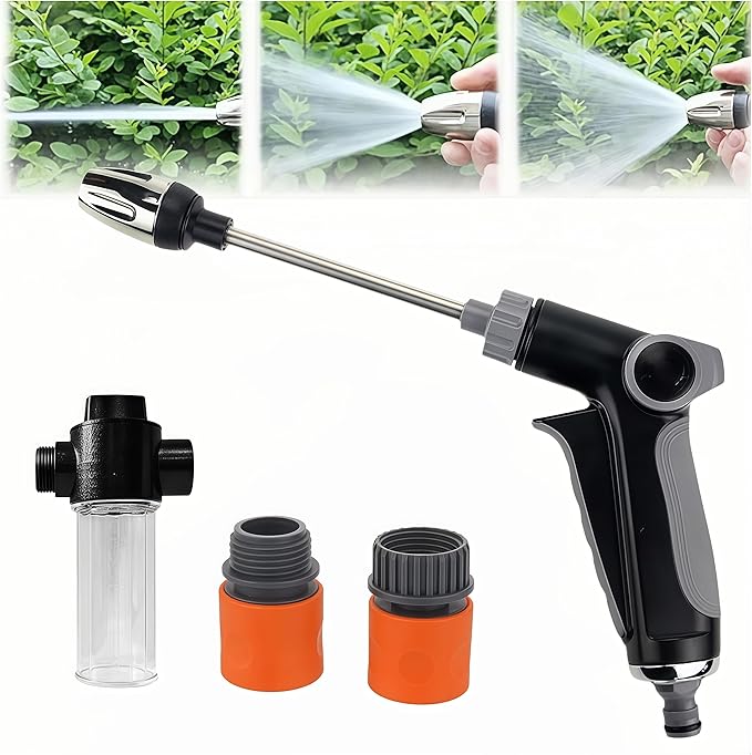 Aquoxis Pressure Washer, 2026 Upgrade Aquoxis Pressure Washer Gun, High Pressure Hose Nozzle with 360° Rotating Nozzle, 3 Spray Modes, Fit with U.S. 3/4In Threaded Hoses