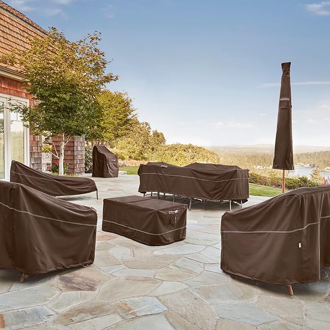Classic Accessories Madrona Waterproof 100 x 80 x 36 Inch General Purpose Patio Cover, Dark Cocoa