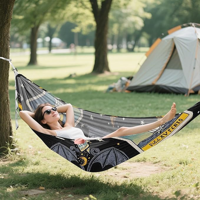 Gothic Mystic Tarot Horoscope 330lb Capacity Outdoor Hammocks with Hanging Rope Indoor Hammock for Outside Patio Backyard Poolside hamacas para Deck