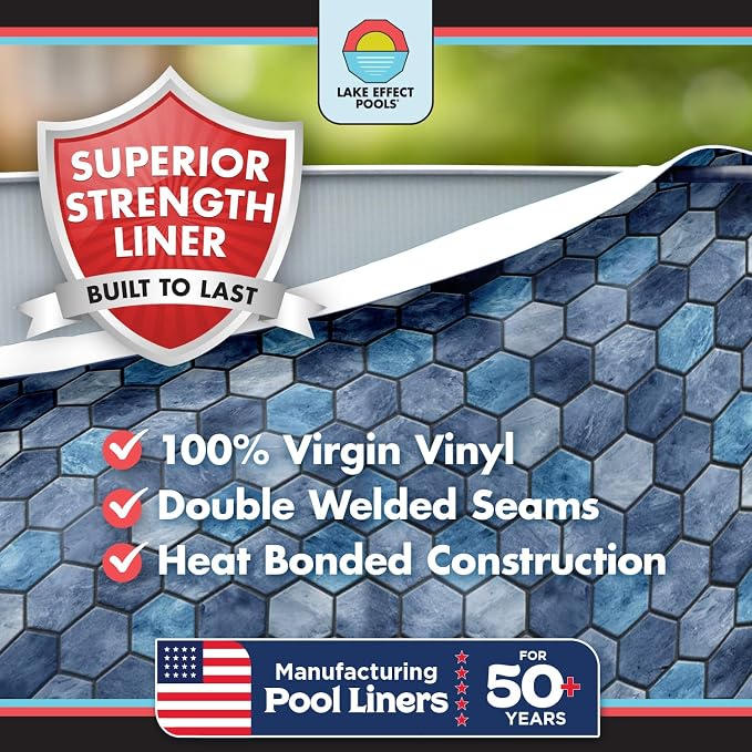 Lake Effect Pools 'Bora Bora' 21 ft Round Above Ground Swimming Pool | 52 Inch Resin Protected Steel Sided Walls | Bundle Includes: 25 Gauge Overlap Liner & Widemouth Skimmer