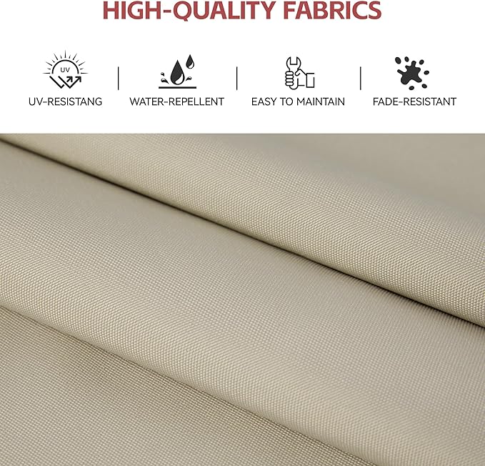 GENTEACO 10X10 FT Cantilever Umbrella, Large Offset Patio Umbrella 6 Angle Tilts & 360° Rotation, Large Square Sun Umbrellas for Outdoor Patio Pool Deck Market, Beige