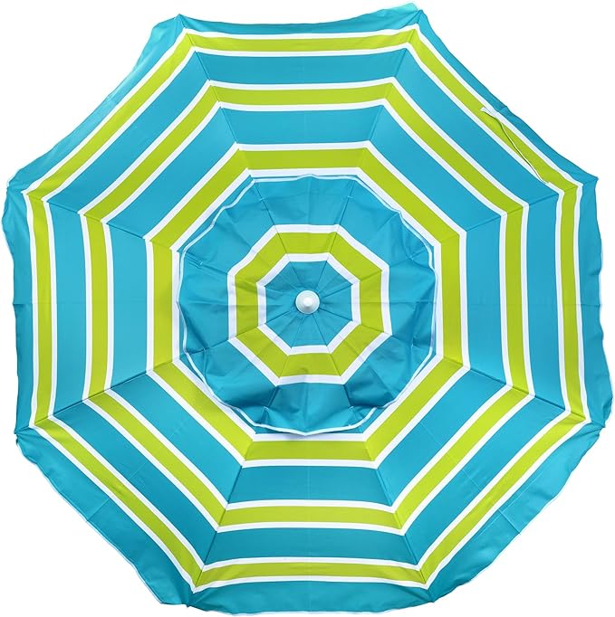 Beach Umbrella, 7ft Umbrella with Sand Anchor & Tilt Pole, Portable UV 50+ Protection Wind Vent Canopy Carry Bag, CA1601