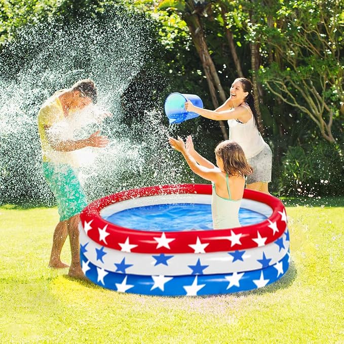 2 Pack Inflatable Kiddie Pool, 47.5"x12" Inflatable Swimming Pool for Kids Summer Fun, Inflatable Baby Ball Pit Pool for Indoor Outdoor Water Fun Swimming Pool Center