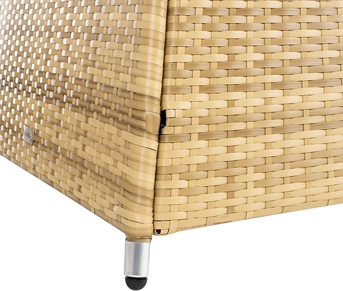 SAFAVIEH Outdoor Collection Lorma Natural/White Wicker 4-Piece Conversation Patio Set