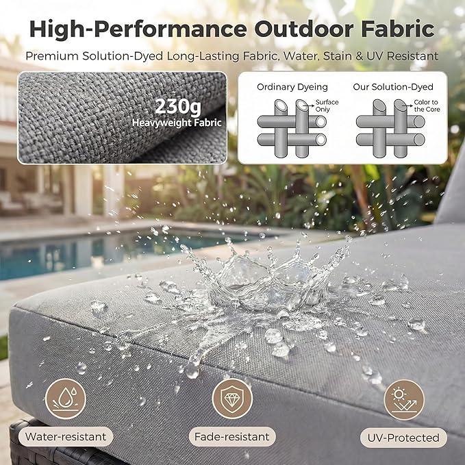 NICESOUL 13 Piece Backyard Furniture Set with Firepit Table, Wicker Woven Gray Patio Couch Set with Chaise Lounge for 10-People Seating, Modular Comfy 29.3" Highback Sectional Sofas for Outside Patio