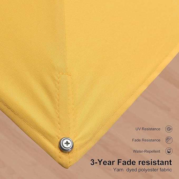 PURPLE LEAF 9' × 11.5' Patio Umbrella With Base White Cantilever Umbrella Square Outdoor Offset Umbrella Windproof with 360° Rotation for Garden Deck Pool, Yellow