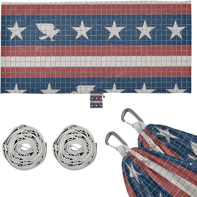 Tile Striped Wallpaper Outdoor Hammocks with Hanging Rope Indoor Hammock for Indoor Outdoor Patio