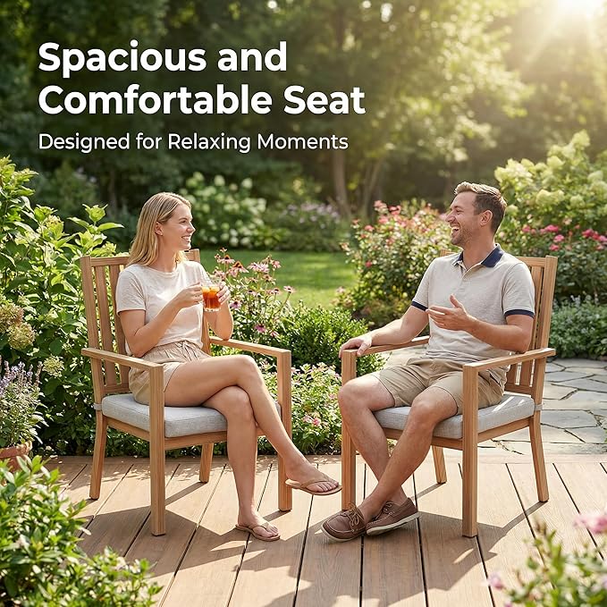 RoyalCraft Aluminum Outdoor Patio Chairs Set of 4, Outdoor Chairs with Waterproof Cushions, Outdoor Dining Chairs with Armrests, Metal Patio Furniture Set for Porch, Balcony, Deck, Backyard, Brown