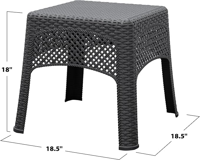 Adams Woven Outdoor Side Table - 2-Pack, Earth Brown