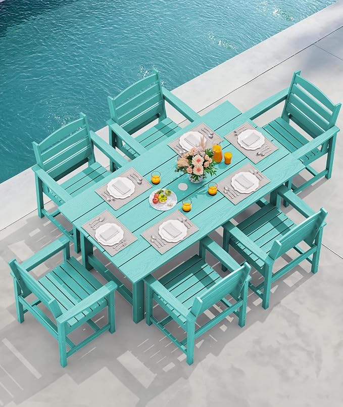 SERWALL Patio Dining Chair Set of 2,All Weather HDPE Dining Chair, Aruba | Outdoor Dining Chairs built to last with 330 lb capacity. Compact 23.4"x23.6"x33.6"H. Weatherproof & easy to clean.