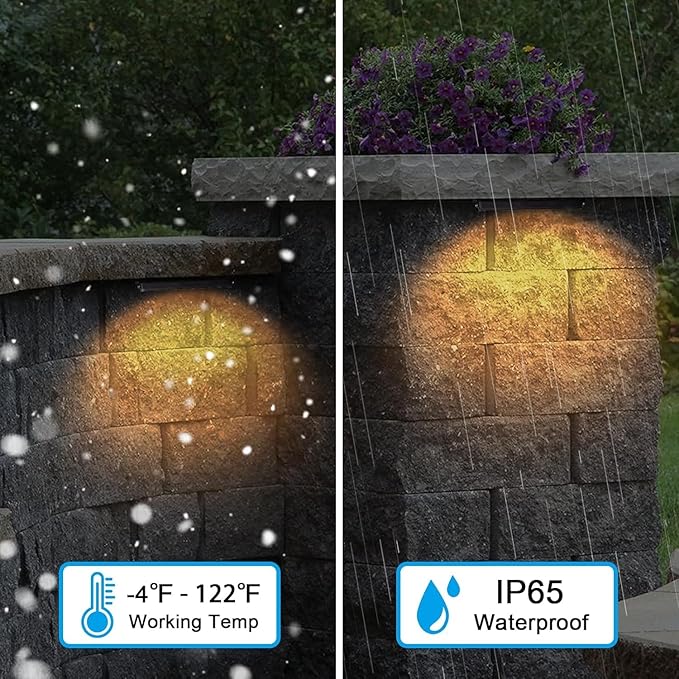12inch Retaining Wall Lights 5W LED Hardscape Paver Lighting,2700K Soft White Waterproof Outdoor Step Lights,12V AC/DC Low Voltage Landscape Lighting-4Packs