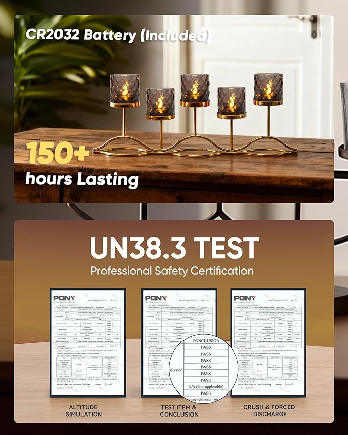 Homemory 2" x 2" Acrylic Votive Candle Holders with Auto Timer Flameless Led Tealight, Battery Powered Fake Electric Candles for Wedding Centerpiece, Table, Christmas Decor (6Pack, Gray Base)