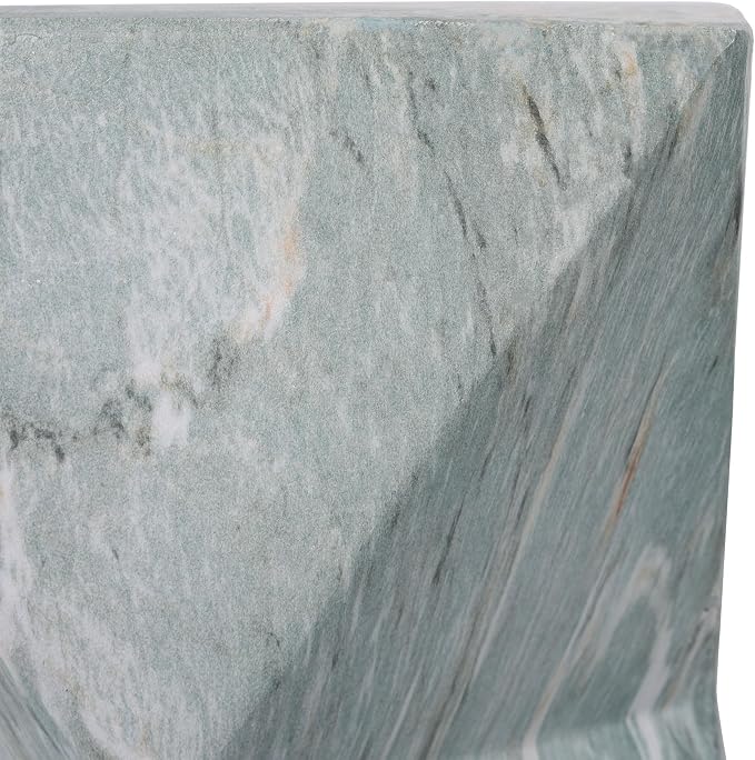 Christopher Knight Home 18.5 Inch Modern Geometric MGO Side Table Hourglass Accent End Table Faux Marble Look Indoor Outdoor Patio Living Room Bedroom