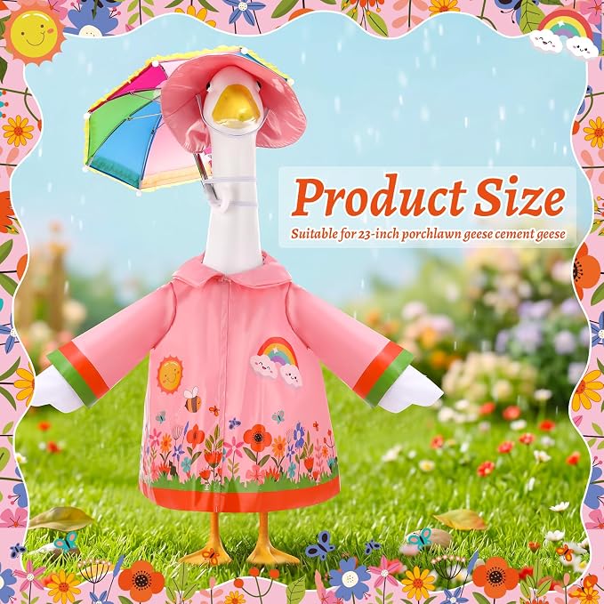 Porch Goose Outfit Summer Hawaiian Fishing Porch Goose Outfit Clothes Costume for 23 In Statue Garden Yard Decor