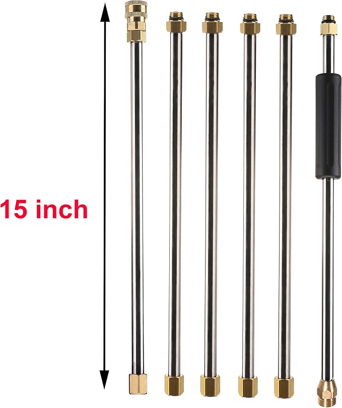Tool Daily Pressure Washer Extension Wand, 90 Inch Power Washer Lance, 1/4 Inch Quick Connect, M22, 4000 PSI