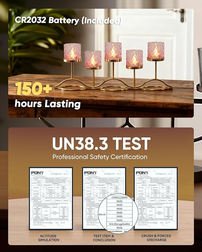 Homemory 2" x 2" Acrylic Votive Candle Holders with Auto Timer Flameless Led Tealight with, Battery Powered Fake Electric Candles for Wedding Centerpiece, Table, Christmas Decor (12Pack, Pink Base)