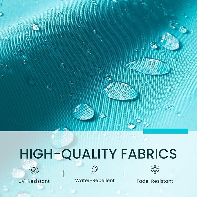 10x10 FT Cantilever Patio Umbrella with Base and Led Lights Double Top Outdoor Square Large Heavy Duty Aluminum Offset Umbrellas with 7 Level Tilt 360-degree Rotation for Pool Garden Deck, Turquoise