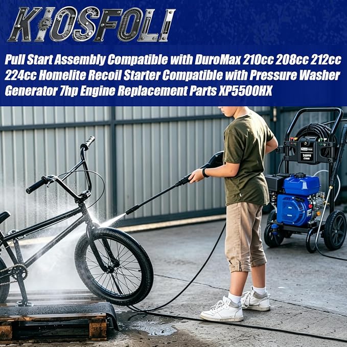 Pull Start Compatible with DuroMax 210cc 208cc 212cc 224cc Homelite Recoil Starter for Pressure Washer Generator 7hp Engine Replacement Parts XP5500HX XP5500EH,XP5500E, XP5500X