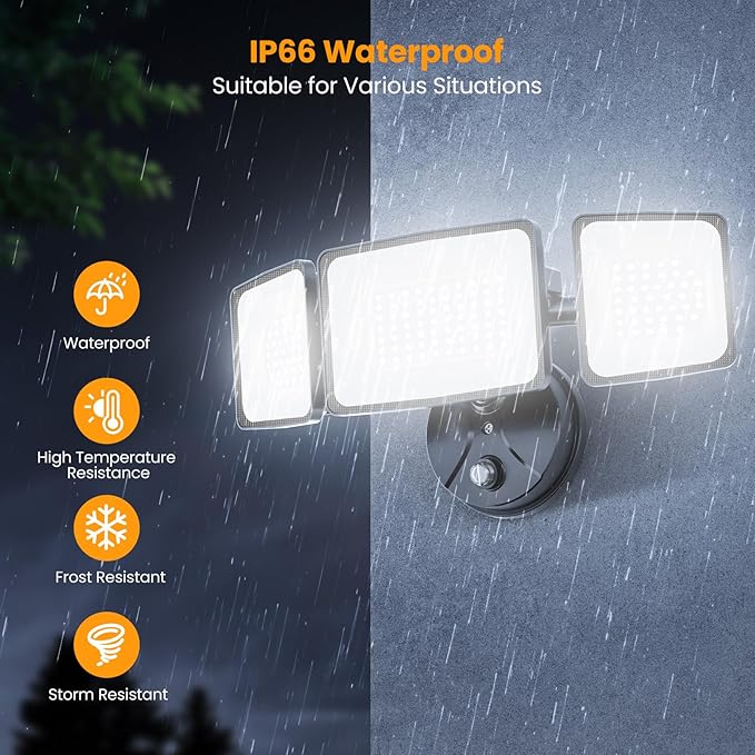 Onforu Dusk to Dawn Flood Lights Outdoor,130W Outdoor Lighting,6500K 13000LM Super Bright Lights,IP65 Waterproof Hardwired LED Security Lights for Garage,Yard,Outside