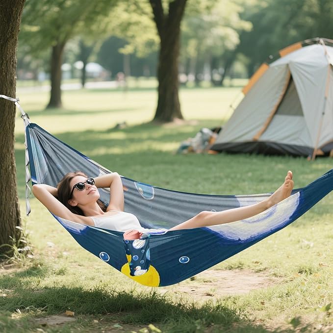 Cartoon Cute Yellow Duck 330lb Capacity Outdoor Hammocks with Portabl Carry Bag Tree Hammock for Outside Patio Backyard Poolside soporte para hamacas para adultos