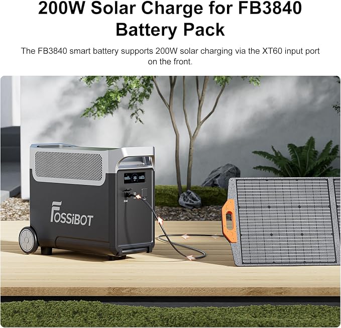 FOSSiBOT F3600 Extended battery FB3840 LiFePO4 upgraded version 3840Wh Capacity Expandable Up to 11520Wh Power Station, Quick Charge, Additional Battery for Home, Emergency Power, Camping Trips