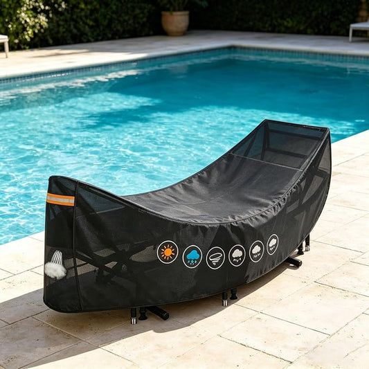 Hammocks Cover Waterproof - Breathable, Large Hammocks Cover with Buckle, Patio Hanging Chaise and Stand Cover, Universal Outdoor Hammock Cover for Garden, Patio & Beach Hammock Stand (Black#C)