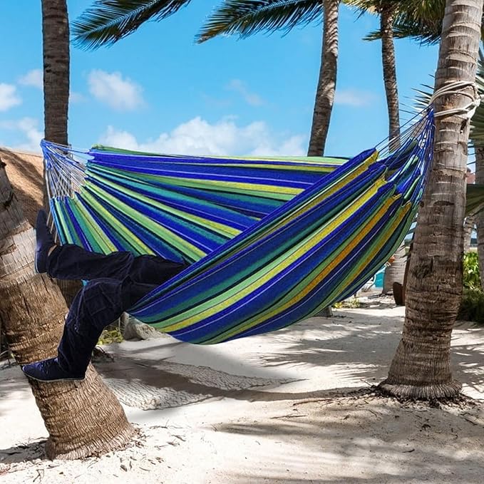 Portable Outdoor Canvas Hammock for Yard Garden Camping Sleep Swing Hanging Bed