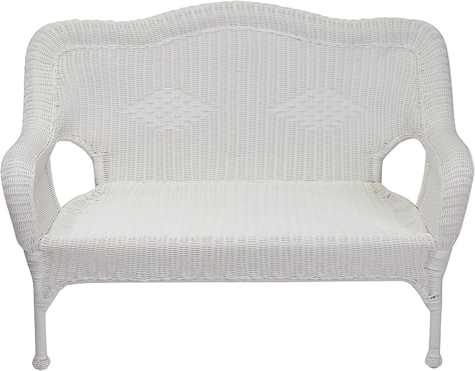 4-Piece White Wicker Outdoor Patio Conversation Set
