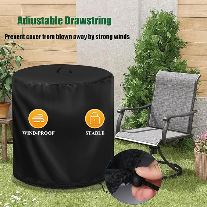 Patio Table Cover for Keter Cool Side Table Cooler, Waterproof Ice Chest Storage Cover Round Outdoor Bar Cover- 17.2"D x 17.5"H
